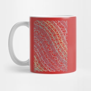 Metalic Celtic Filigree - Red Background Mug